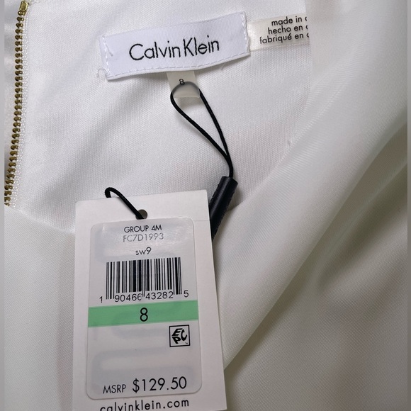 Calvin Klein Off White Dress with flared sleeves sz 8 - Picture 4 of 6